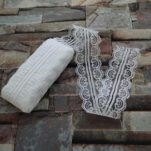 Wholesale New 10 Yards White 45mm Width Net Embroidery Lace Bilateral DIY Jewelry, Clothing, Wedding, Sewing accessories
