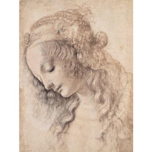 Lady classical portrait sketch poster painting portrait posters modern art decoration cartoon picture by Leonardo Piero da Vinci