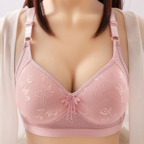 Hot Big Size Bras Wire free Soft B C Cup For Big Breast Ladies Cotton Thin Cup Lingerie Bras Women Underwear