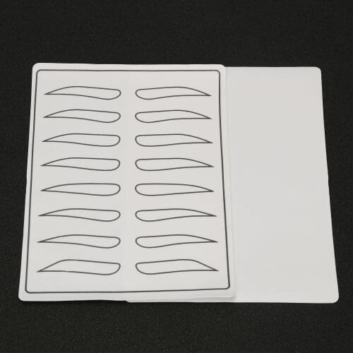 Microblading 5 Sheet Tattoo Eyebrow Rubber Exercise Skin Synophridia14.5Cm*19.5Cm 8 Double Eyebrows Practice Tattoo Art Supply