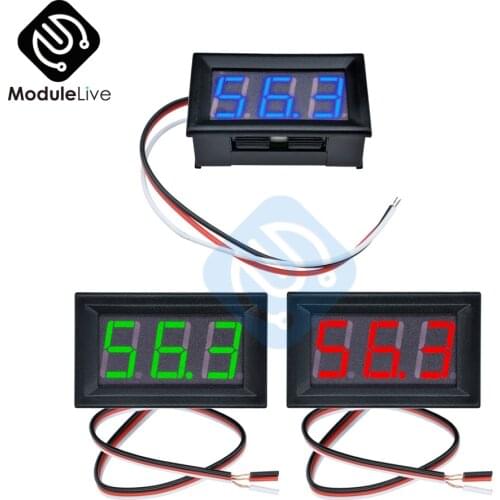 Mini LED Digital DC 0-100V Voltmeter Gauge Voltage Volt Voltage Panel Meter Red/Blue/Green for Car Volt Detector DC 12V Monitor