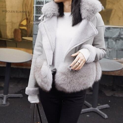 Fashion Luxury Leather Jacket Genuine Leather Womens Coats Real Sheepskin Leather And Fur Outwear Female Plus Size Winter Cloth