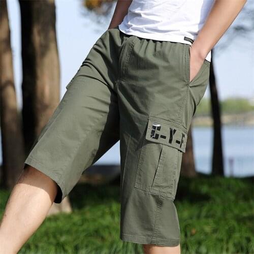 2021 New Summer 100% Cotton Solid Shorts Men High Quality Casual Business Social Elastic Waist Men Shorts Green Beach Shorts