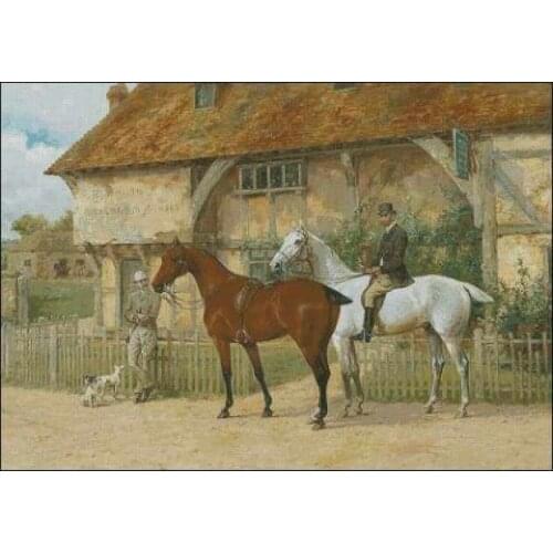 The Running Horse farm Cross Stitch Kits Needlework 14CT Unprinted Embroidery Top Quality Counted DIY Handmade Decoration