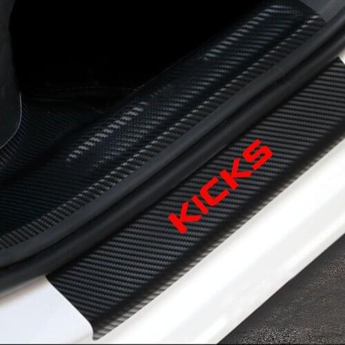 Car Door Sill Car Threshold Pedal Sticker for Nissan Kicks Decoration Carbon Fibre Vinyl Sticker Car Accessories Car-Styling