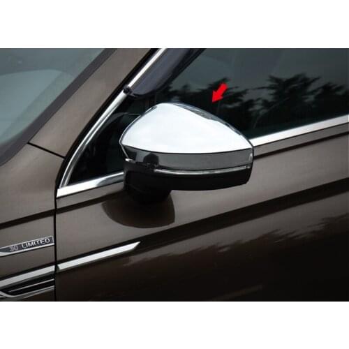 ABS Chrome For Tiguan mk2 2016 2017 2018 Car Styling Rearview Mirror Cover Rear View Mirror Trim Sticker Accessories 2pcs