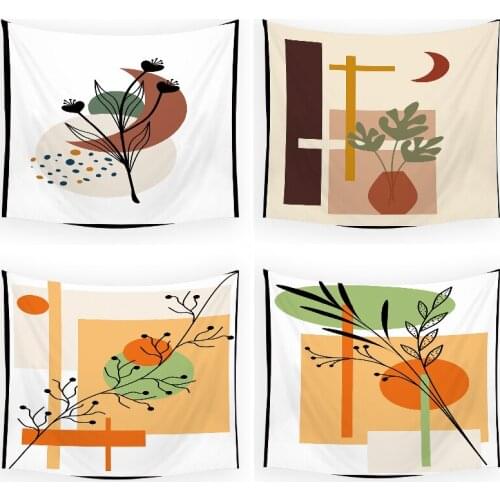 Geometric abstract bird branch wall tapestry room decor aesthetic indian decor wall decor bedroom kawaii room decor pink hippie