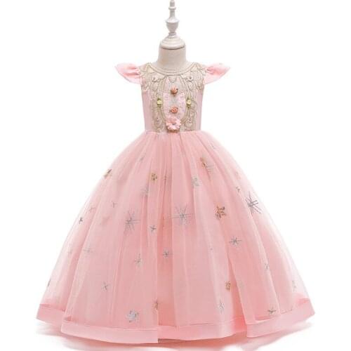 New hot-selling girl host catwalk princess dress children long flower star tutu skirt