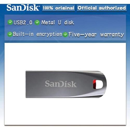Original 100% USB 2.0 pen drive SanDisk usb flash drive CZ71 64gb 32gb 16gb memory stick Metal pendrive Free Lanyard