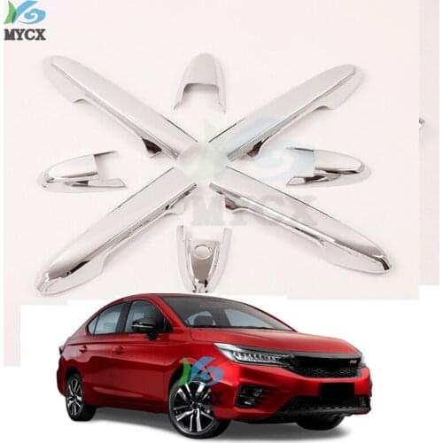FIT For Honda city 2020 2021 Chromed ABS Plastic 8PCS Door Handle Cover Trim WITH/WITHOUT SMART HOLE