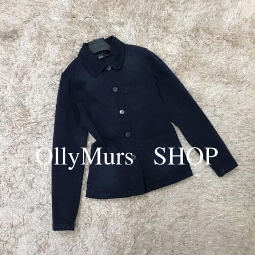 Distressed washable workwear jacket lapel single-breasted horn button simple casual jacket bee embroidered jacket