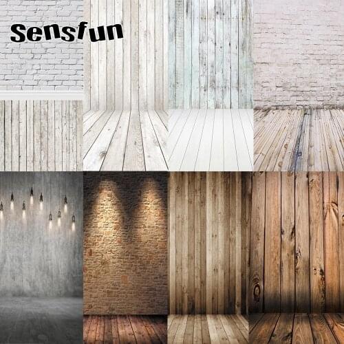 Sensfun Vinyl Brick Wall Wooden Floor Photography Backdrops Photography Backgrounds Baby Newborn Portrait Photocall Photo Studio