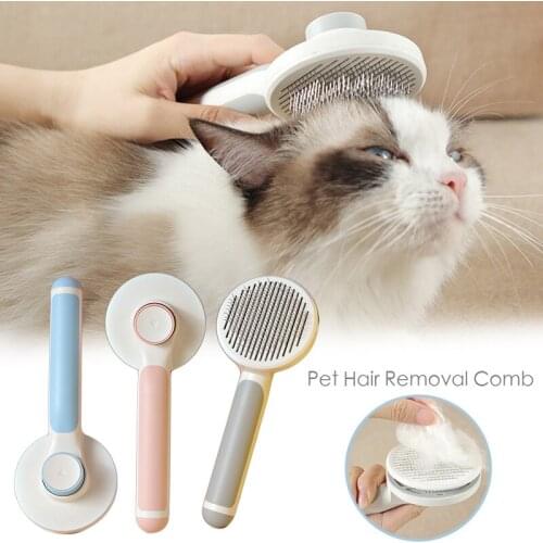 Pet Cat Hair Removal Brush Needle Combs Pet Hair Brush Trimmer Grooming Toll Self Cleaning Slicker Pet Supplies Cat Hair Remover