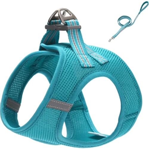 Dog Harness and Leash Adjustable Puppy Collar Vest Lead Pet Mesh Harness for Small Medium Dog Cat Harnesses