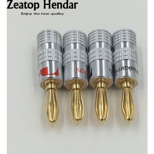 4Pcs New Nakamichi Banana Plugs 24K Gold Speaker Banana Plugs For Video Speaker Connector Black Red Color