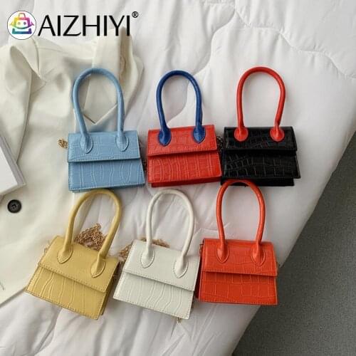 Fashion Women Stone Pattern Hit Color PU Leather Chain Crossbody Shoulder Messenger Bag Mini Top-handle Purse Handbags