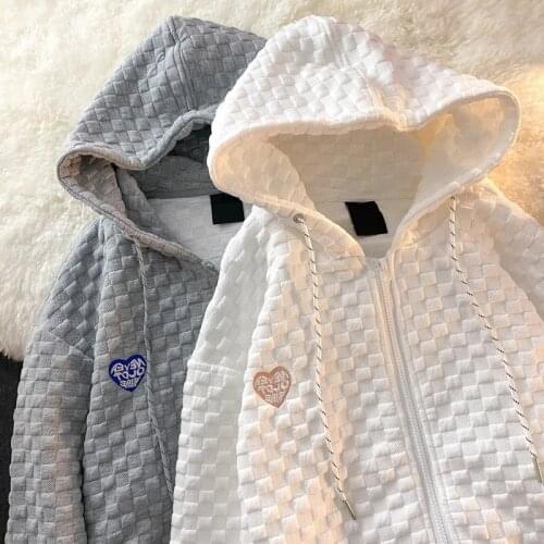 FESTY KARY Fashion 2021 Spring Autumn Women Hoodies Long Sleeve Letter Printed Loose Casual Zip up Hooded Sweatshirt for Women