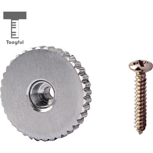 Tooyful Durable Guitar Strap Belt Lock Button Straplock with Mounting Screws for Bass Guitar Banjo Accessory Silver