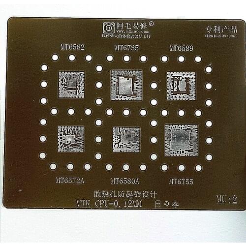For MTK CPU BGA Stencil MT6582V 6572A 6735V 6580A 6589 6755V Direct Heating Template
