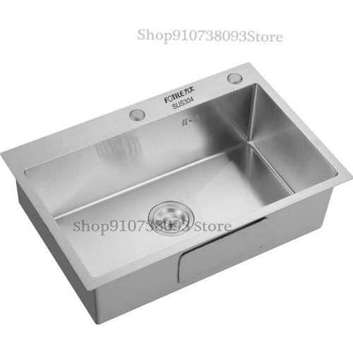 Sink 304 Thickened Stainless Steel Hand Trough Household Single Tank Kitchen Dish Washing Basin And Sink Table