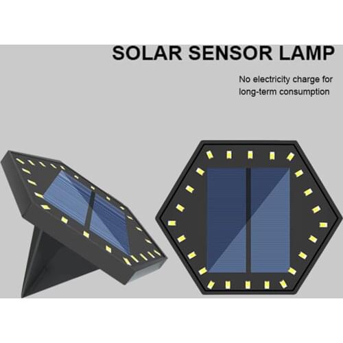 Courtyard Hexagonal LED Solar Powered Garden Ground Light Landscape Lighting