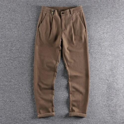 YURUNXIANG Men's Wool Trousers