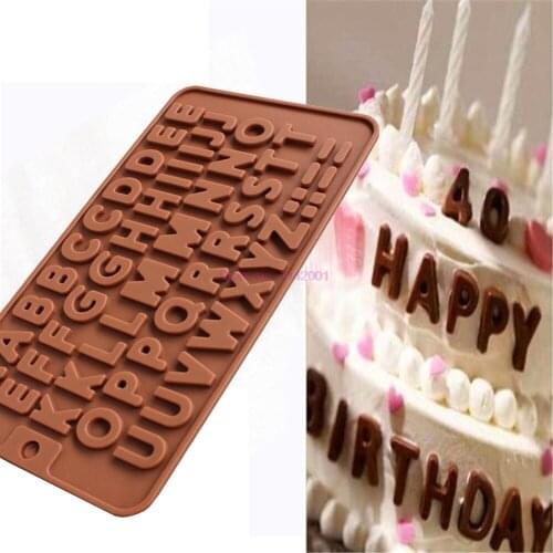 100pcs 26 English Letter Alphabet Chocolate Cake Molds Fondant Cookies Silicone Mold Wedding Cake Decorating Moulds DIY Tool