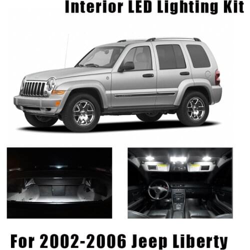 11 Bulbs White Canbus LED Car Map Dome Light Interior Kit Fit For 2002-2004 2005 2006 Jeep Liberty Trunk Door License Plate Lamp