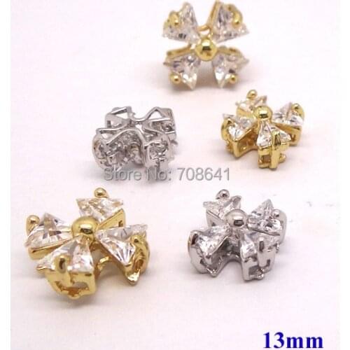 13x13mm Rhodium tone Gold Plated Brass Micro Pave Zircon CZ Cross Spacer Beads Connector For European Charms DIY Jewelry Making