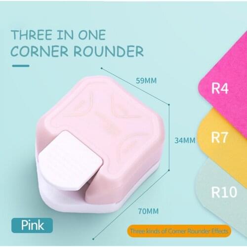 3-Way Corner Punch Corner Rounder Punch R4/R7/R10mm Round Corner Trimmer Cutter for Card Photo Paper Laminating Pouches 2021 New