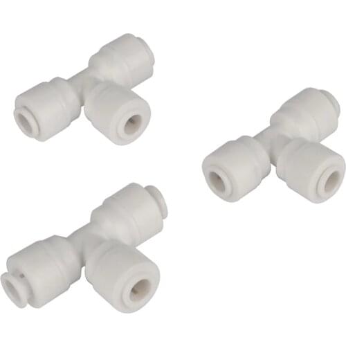 50 pcs 1/4" T-type Three-Way Connectors 4/7mm Hose Quick Connector Pure Water Purifier Garden Water Home Irrigation Accessories