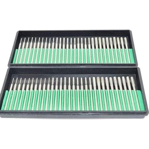 60 High-Grade Diamond Drill Bits Cylindrical Burr Set Diamond Grinding Needle 30Pcs Set 1mm, 2mm, 3mm