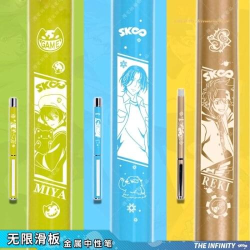 Anime SK EIGHT SK8 the Infinity MIYA REKI LANGA Metal Stationery Sign Ballpoint Gel Pen Fashion Rollerball Pen Student Cosplay