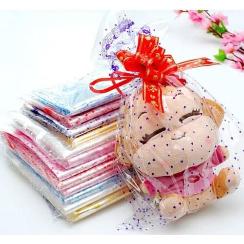 28*42cm Large Transparent Opp Plastic Bag For Dolls Toy Packaging Small Heart Gift Bag Party Candy Fruit Cookie Baking Bag