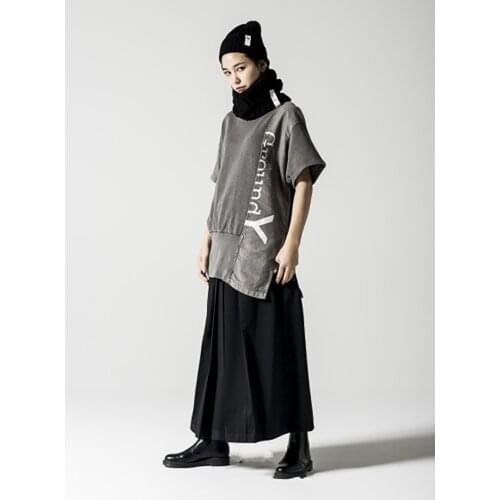Mens skirt pants loose wide leg pants pleated pants fashion male teenagers youth fashion urban fashion new fashion in Europe an