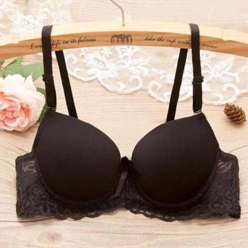 Fashion adjustable Womens Bra student girl lace bra small breasts Push Up One sexy Back Closure Cup lovely bra 32 34 36