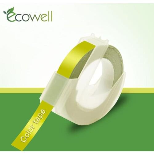 Ecowell 9mm 1pcs Compatible Dymo 1540, 1755, 1880, 12965, 12966,15447, 1595GY, 20008 Multicolor Dymo 3D Embossing Label Tape