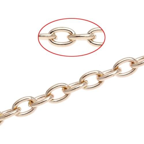 Alloy Link Cable Chains Rose Gold 5mm x3.5mm( 2/8" x 1/8"), 2 M