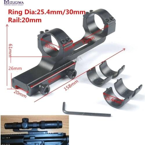 AR 15 Scope Mount 1" / 30mm Ring Cantilever Tactical Heavy Duty Flat Top Offset QD Picatinny Rail 20mm Adapter Weaver Laser