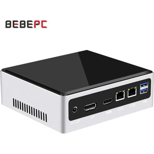 BEBEPC Mini PC Core i5 8259U i7-1065G7 2*DDR4 RAM M.2 SSD 2*LAN Windows 10 Pro Cooling Fan WiFi HDMI DP Type-C 4K@60Hz 6*USB