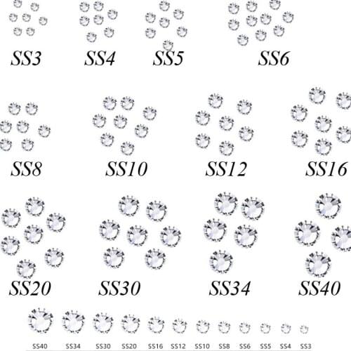 Hot Sell Nail Art Rhinestone Crystal Clear SS3 Flatback Clear Non Hot Fix Rhinestones Glue On For Nail Art Decorations