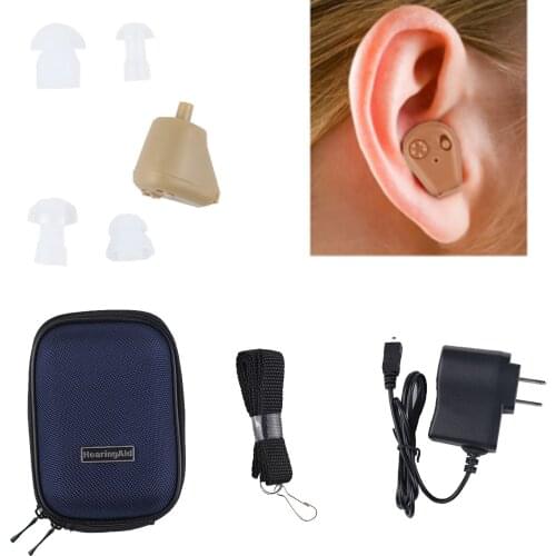 Best Quality Invisible Hearing Aid Amplifier Rechargeable Mini Audiphones Volume Adjustable Hearing Aids for the Elderly Deaf