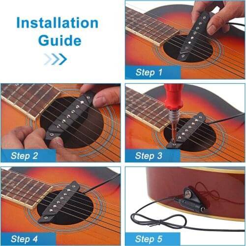 Megnetic Sound Hole EQ Black Pickup for 39inch to 42inch Acoustic Classic Guitar