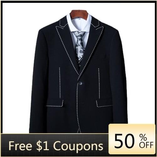 AreMoMuWha Japanese College Wind Hit Color Line Line Suit Fashion Youth Single West British Wind Self-cultivation Suit Male 1294