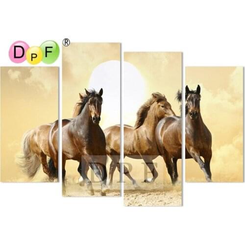 DPF 4set "Running horse" 5D Diy diamond painting diamond embroidery Cross Stitch full square mosaic home decor painting
