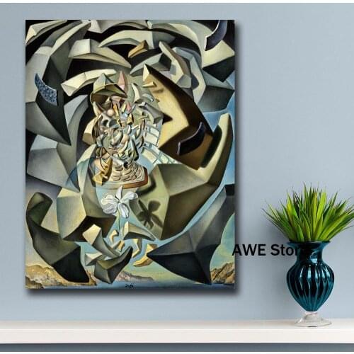 Wall art Salvador Dali 1954 Microphysical Madonna Painting Living Room Home Decoration Oil Painting on Canvas Wall Painting