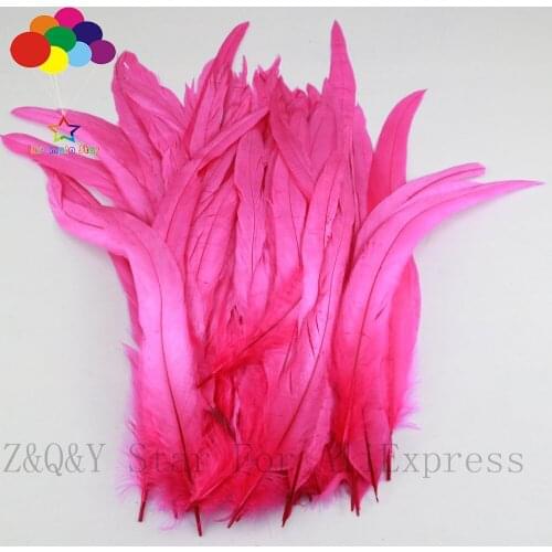 Natural 25-30CM (10-12 inches) rooster tail de-dyeing rose red 20-200PCSDIY craft jewelry show costume decoration feather