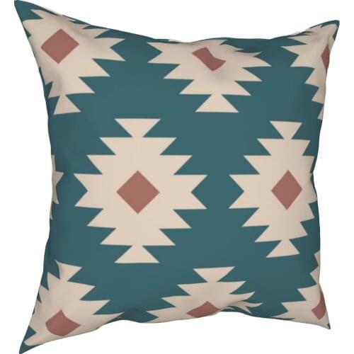 Southwestern Pattern Bohemian Pillowcase Printed Fabric Cushion Cover Decoration Pillow Case Cover Living Room Square 40X40cm