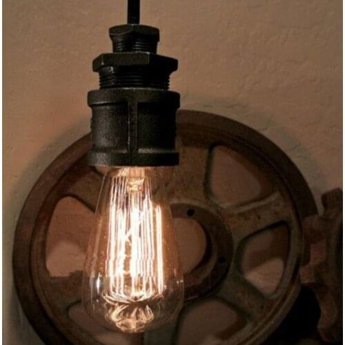 American Loft Water Pipe Pendant Light Fixtures Industrial Vintage Lighting For Living Dining Room Bar Retro Hanging Lamp