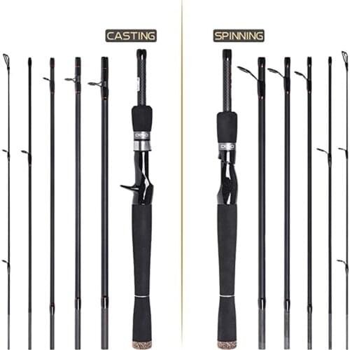 Fishing Rod Section [Ultra-Short Rod] 2.1 / 2.4 / 2.7 Meters M Straight Sea Bass Fishing Rod Has 6 Sections And 7 Sections